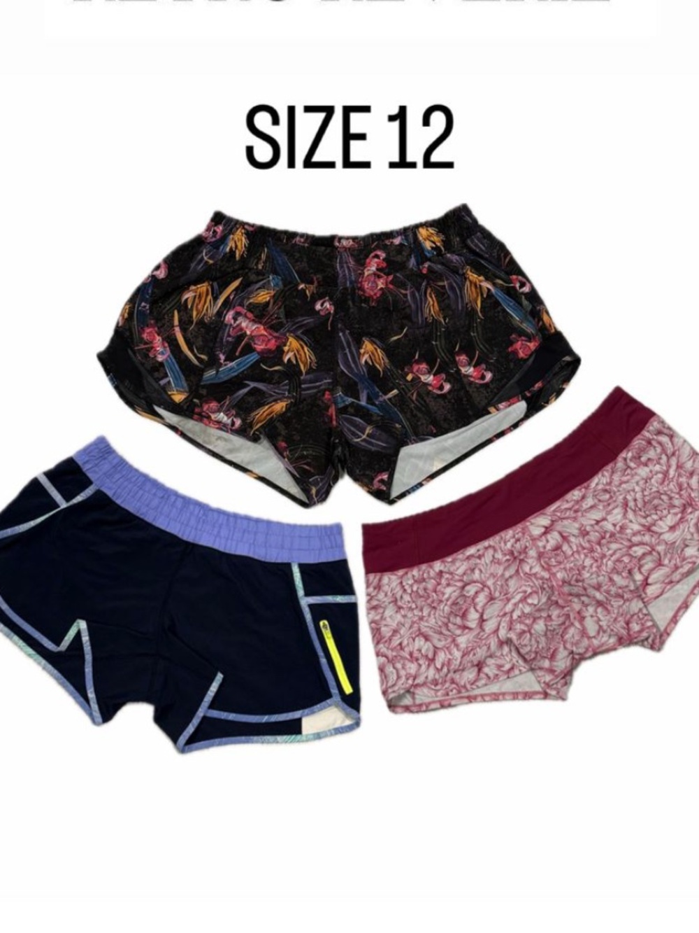 Lululemon Athletic Running Shorts Bundle 3 Pairs Size 12